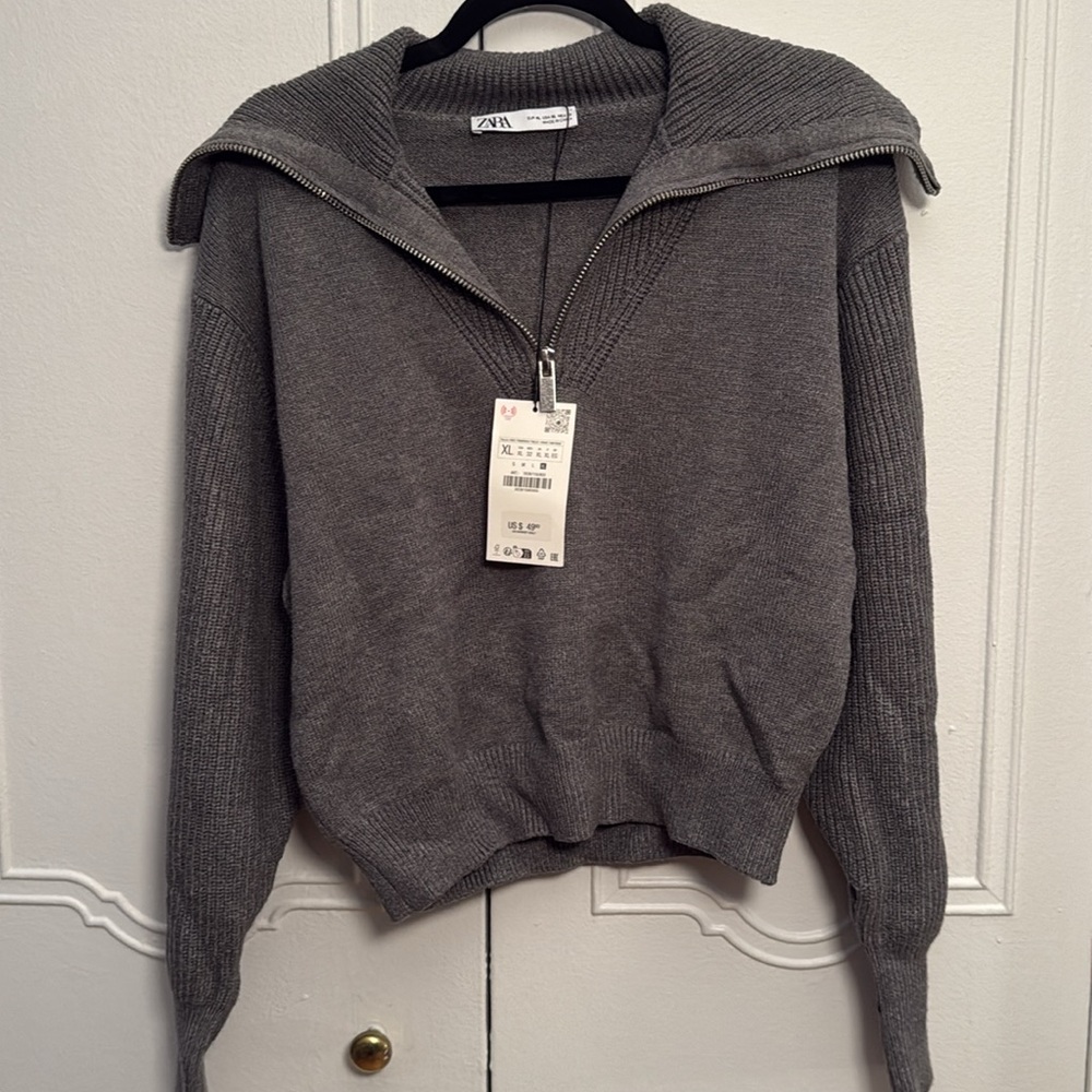 Zara Knit Zip Sweater